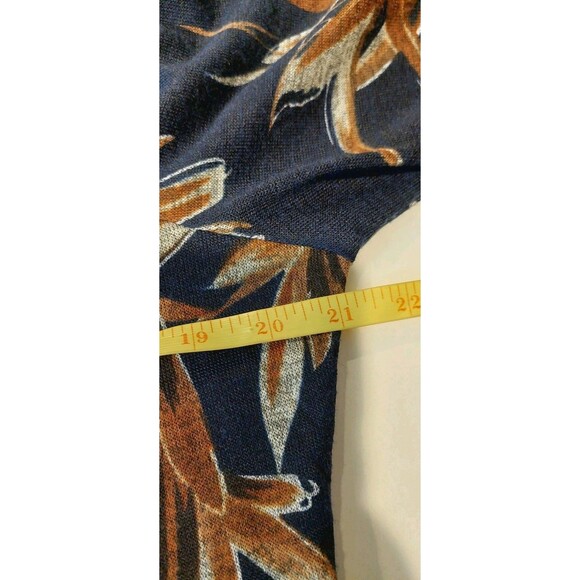 R&K Women's Size 14 Dress Midi Shift Blue Brown Floral Half Sleeve Fall - Picture 13 of 14